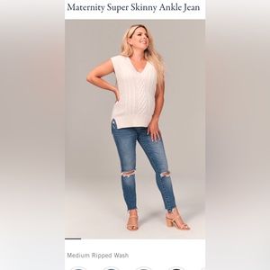 Abercrombie & Fitch maternity super skinny ankle jean.